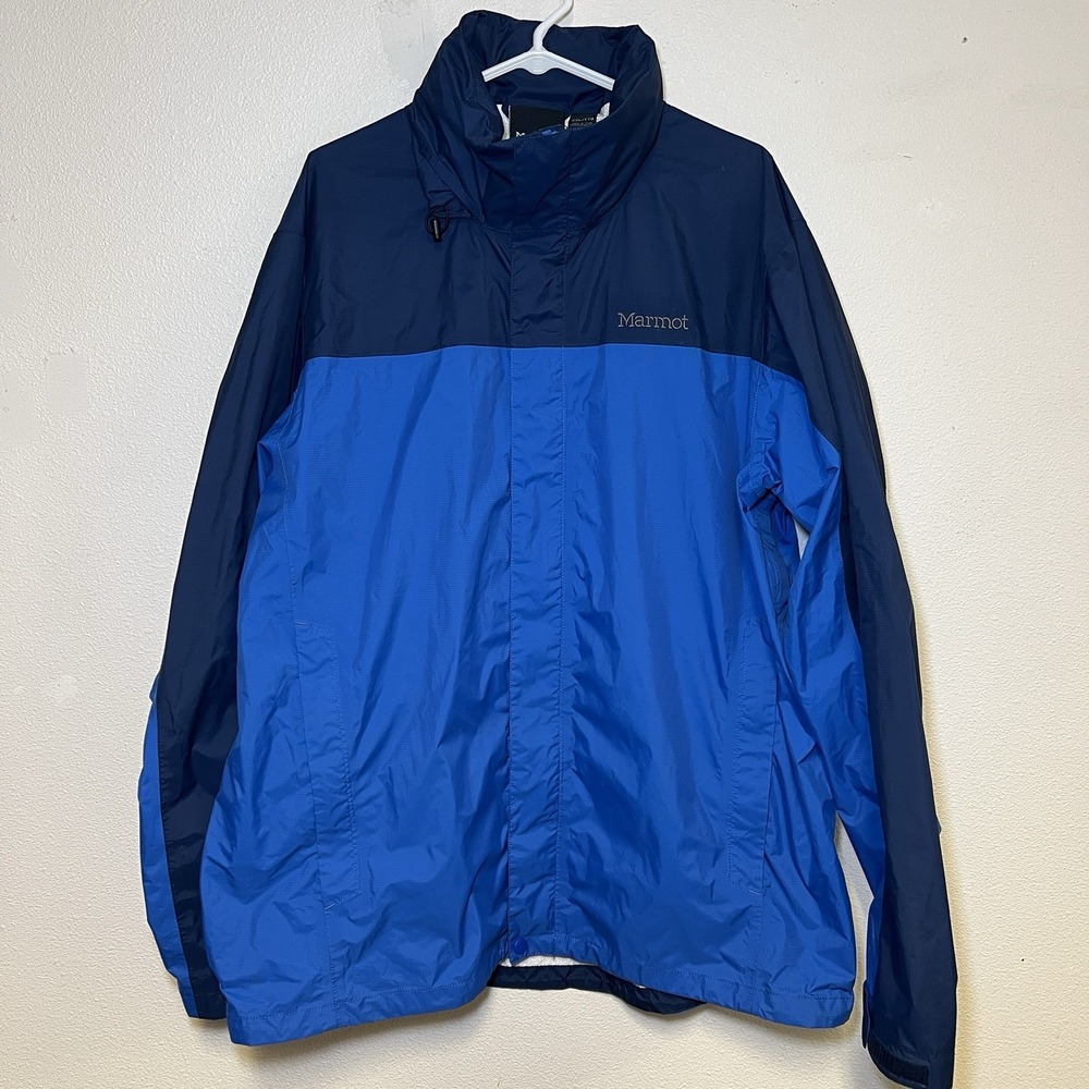 Marmot Men's PreCip Eco Rain Jacket Blue XXL Waterproof Lightweight Hooded